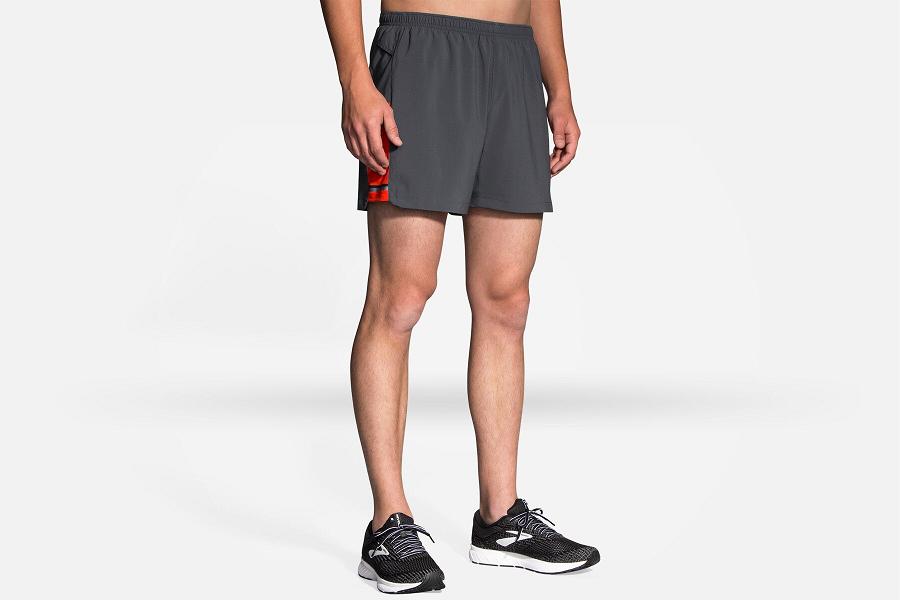 Brooks Sherpa 5 Men Clothing & Running Short Grey RWN368754